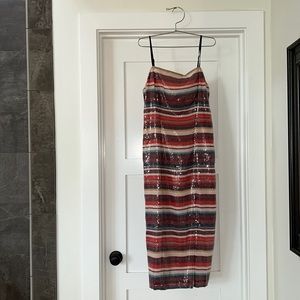 Hutch Anthropologie stripped sequin maxi dress